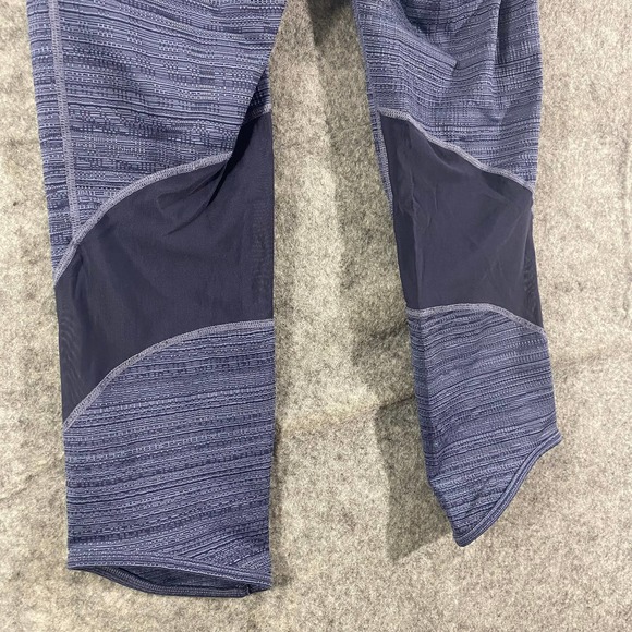 Athleta Leggings Small Blue High Rise Jacquard Mesh Chat To Town Capri Workout - Picture 5 of 13